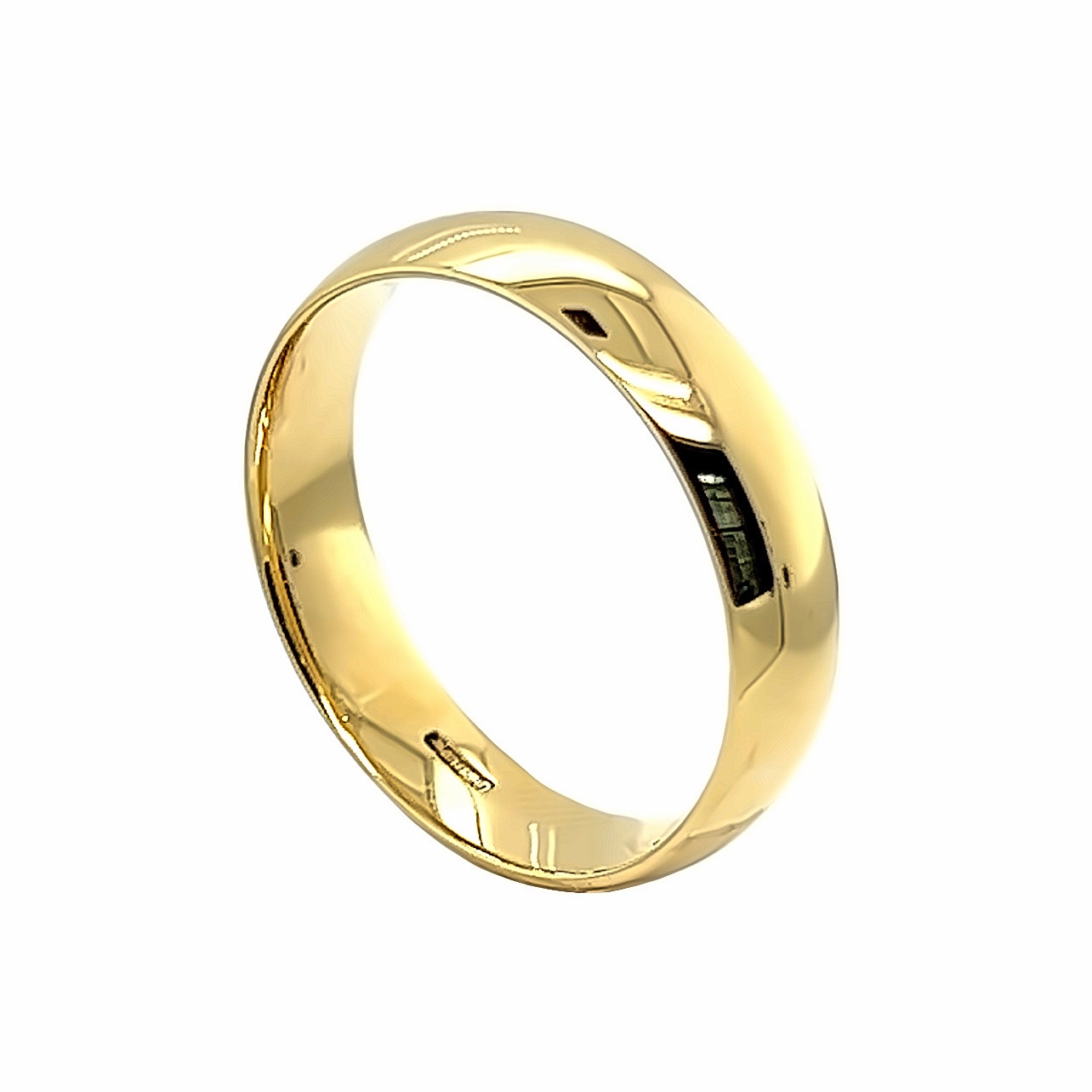18ct Yellow Gold 5mm Traditional Court Wedding Band - Aleks Jewellers