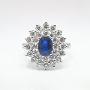 Sapphire cluster ring