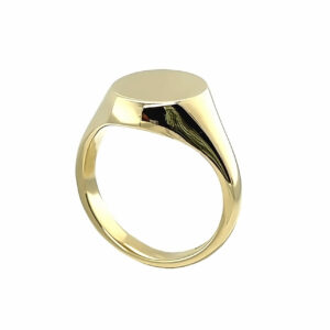 Vintage Heavy 9CT Yellow Gold Onyx Engraved Signet Ring