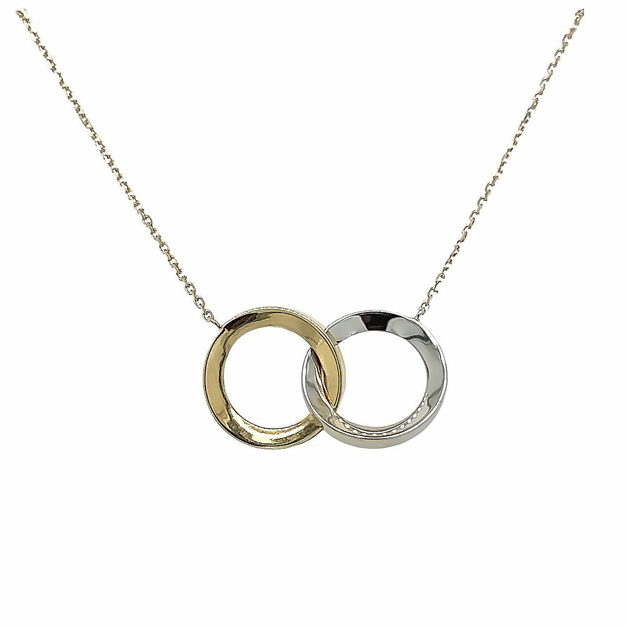 Timeless Interlocking Studded Silver Circle Necklace - Walmart.com