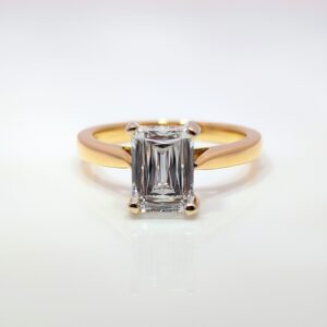 18ct and Platinum Radiant Cut Lab Grown Diamond Ring