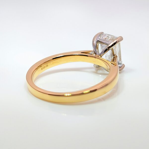 18ct and Platinum Radiant Cut Lab Grown Diamond Ring