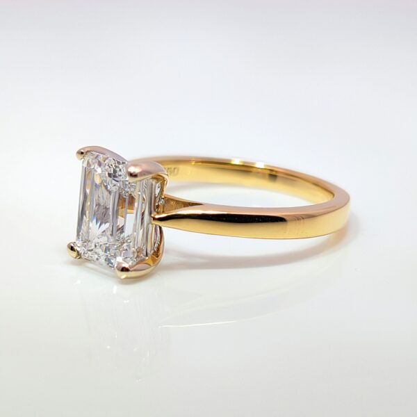 18ct and Platinum Radiant Cut Lab Grown Diamond Ring