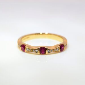 18ct Yellow Gold Ruby and Diamond Half Eternity Ring