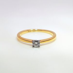 18ct Yellow Gold 0.15ct Round Brilliant Cut Diamond Ring