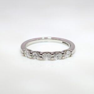 Platinum Oval 0.50ct Half Eternity Diamond Ring