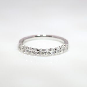 Platinum Oval 0.60ct Half Eternity Diamond Ring